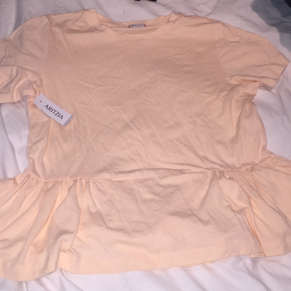 Aritzia Peach flowy t-shirt